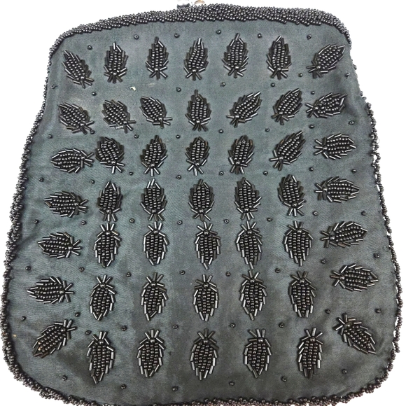 Vintage Rare Black Beaded Evening Bag Made in Hong Kong - Picture 2 of 9